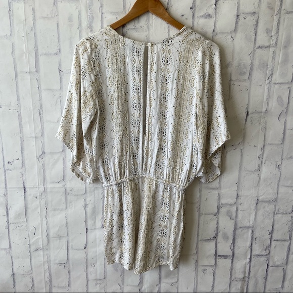 Faithfull the Brand Fox Romper Playsuit White Oasis Print Open Back S 4 - Picture 7 of 10